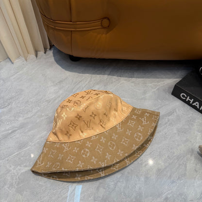 Monogram Print Wide Brim Bucket Hat