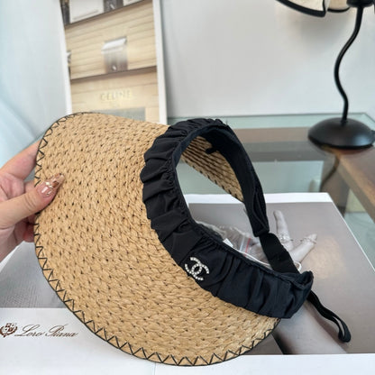 Braided Straw Sun Visor Hat