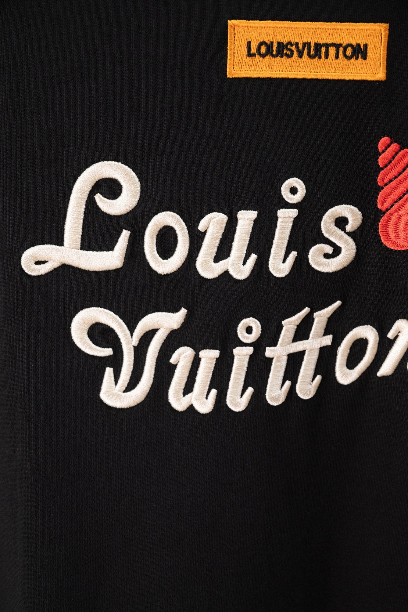 Black Embroidered Graphic Short Sleeve T-Shirt