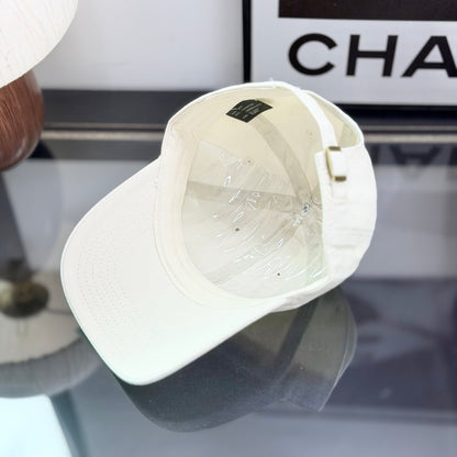 Unisex White Adjustable Baseball Cap with Embroidered Detail