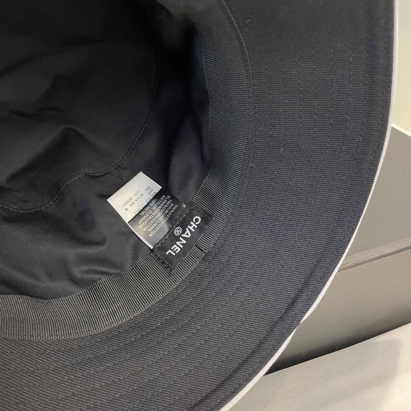 Black Embroidered Cotton Bucket Hat