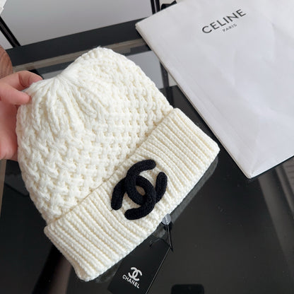 Textured Knit Beanie with Foldover Cuff