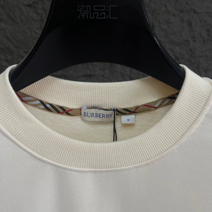 Plaid Trim Pocket Crewneck Sweatshirt