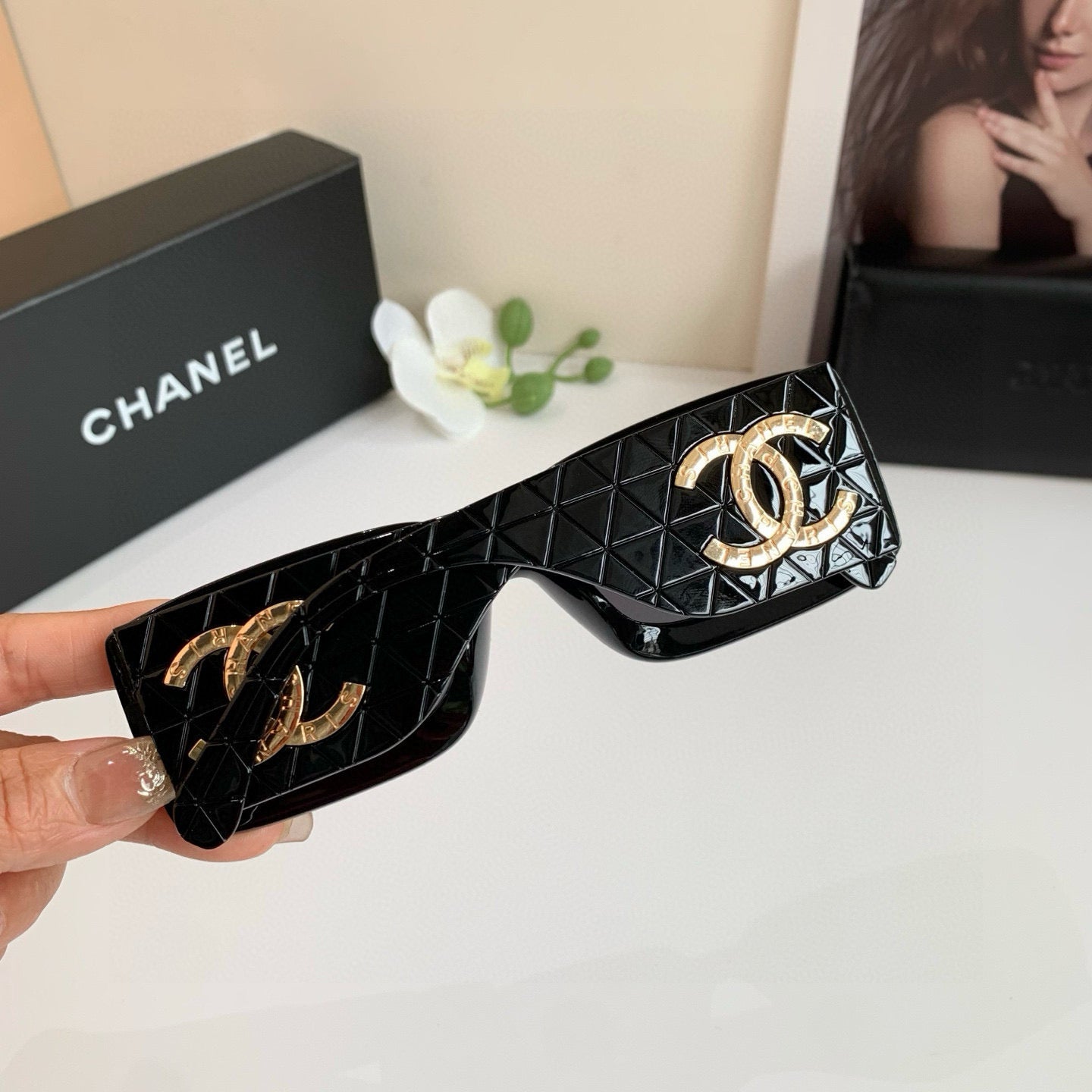 CC Quilted Oversized Sunglasses