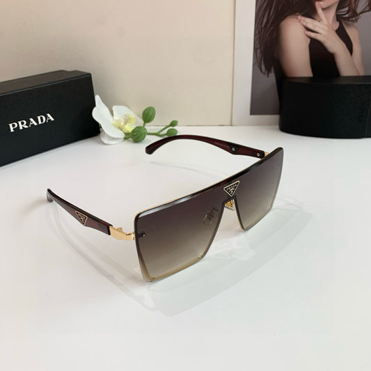Gradient Shield Sunglasses – Brown & Gold Edition