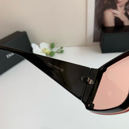 Oversized Pink Lens Shield Sunglasses