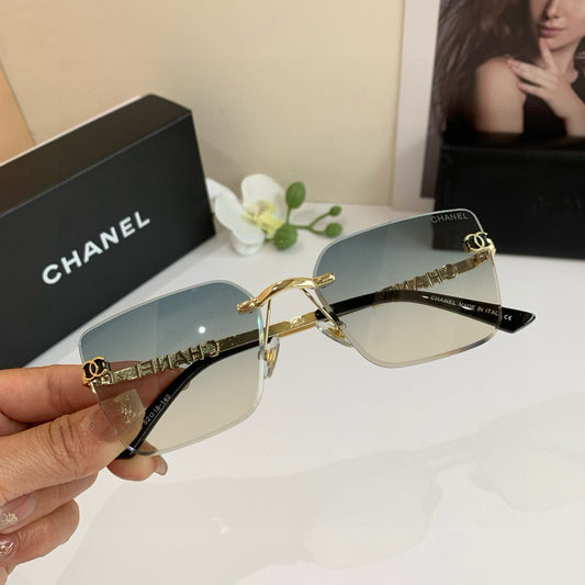 Gradient Square Rimless Sunglasses
