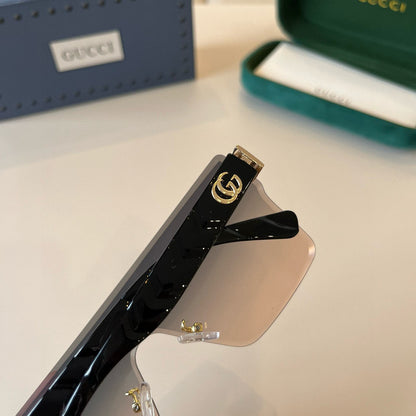 Oversized Shield Sunglasses with Gold Accent Detailing